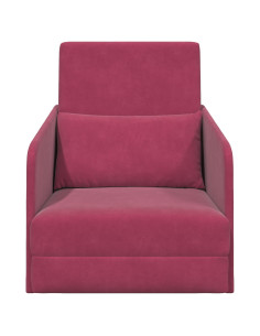 Divano letto Rosso Vino 65 x 80 x 83 cm Velluto 2