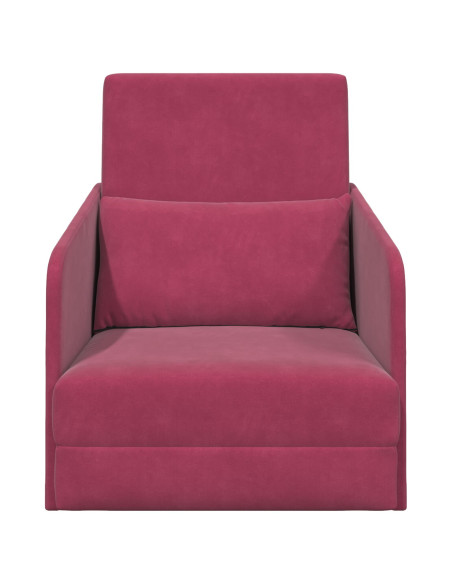 Divano Letto 2-in-1 Bordeaux 65x80x83 cm Velluto