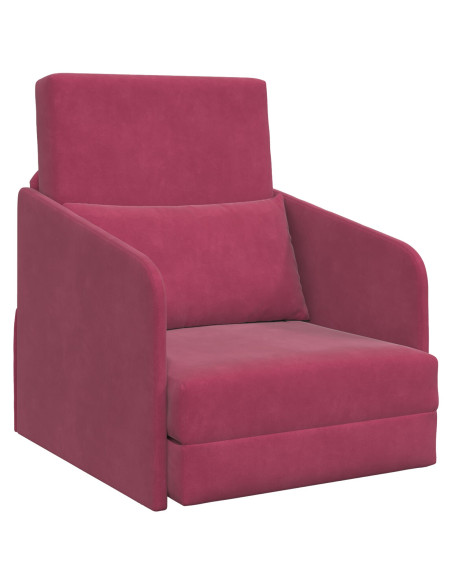 Divano Letto 2-in-1 Bordeaux 65x80x83 cm Velluto