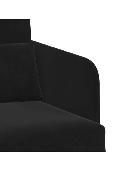 Divano Letto a Terra 2-in-1 Nero 65x80x83 cm in Velluto