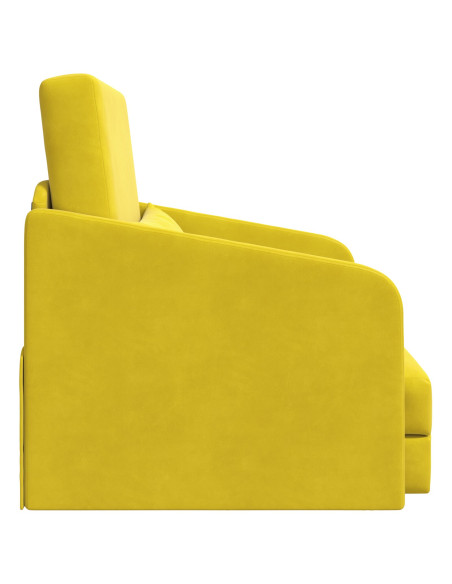 Divano Letto a Terra  2 in 1 Giallo 65x80x83 cm Velur