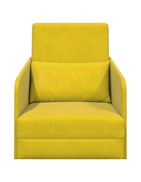 Divano Letto a Terra  2 in 1 Giallo 65x80x83 cm Velur