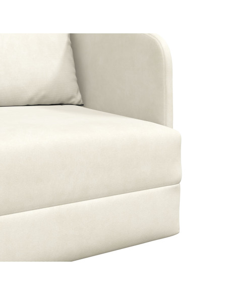 Divano Letto da Pavimento 2-in-1 Panna 65x80x83 cm in Velluto