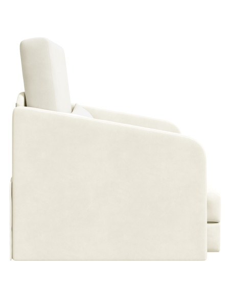 Divano Letto da Pavimento 2-in-1 Panna 65x80x83 cm in Velluto