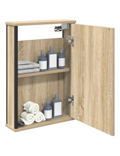 Mobiletto per specchio con porta Rovere Sonoma 42 x 12 x 60 cm 2