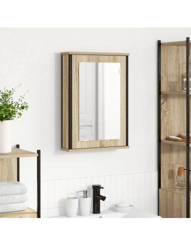 Mobiletto per specchio con porta Rovere Sonoma 42 x 12 x 60 cm
