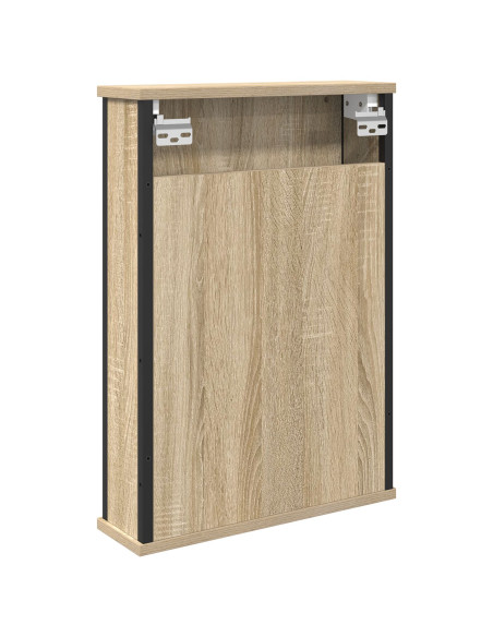 Armadietto a Specchio Rovere Naturale Truciolato, vetro, metallo