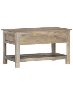 Tavolino da Salotto 82x52x47 cm in Legno Massello di Mango