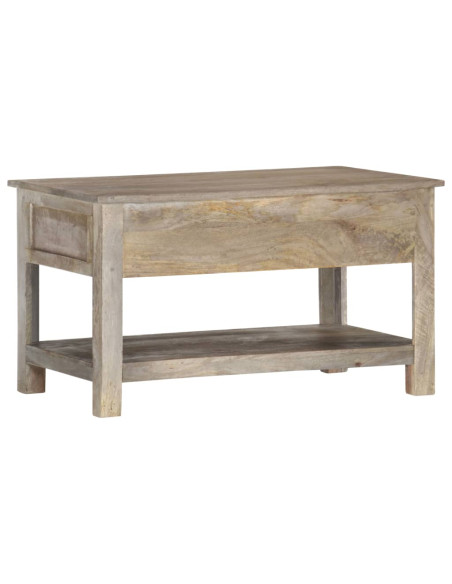 Tavolino da Salotto 82x52x47 cm in Legno Massello di Mango