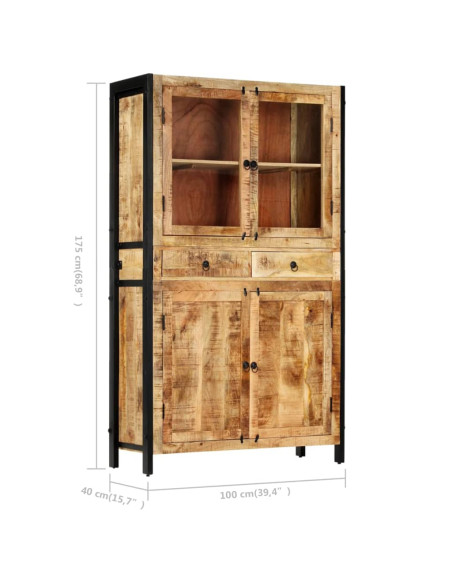 Credenza 100x40x175 cm in Legno Massello di Mango