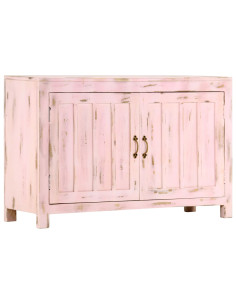 Credenza Rosa Chiaro 110x35x70 cm in Legno Massello di Mango
