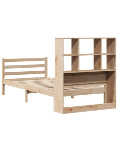 Letto Libreria senza Materasso 90x200 cm Legno Massello Pino
