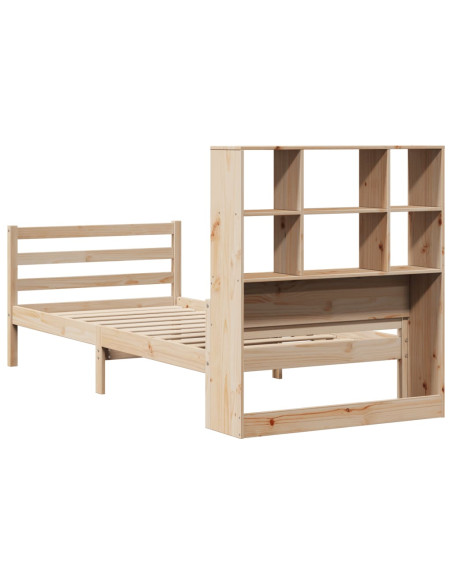 Letto Libreria senza Materasso 90x200 cm Legno Massello Pino