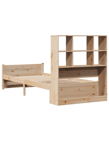 Letto Libreria senza Materasso 90x200 cm Legno Massello Pino