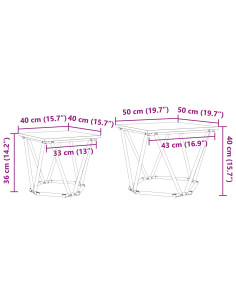 Set tavolini 2 pcs legno di recupero