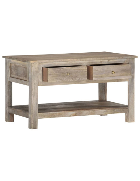 Tavolino da Salotto 82x52x47 cm in Legno Massello di Mango