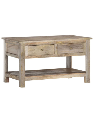 Tavolino da Salotto 82x52x47 cm in Legno Massello di Mango