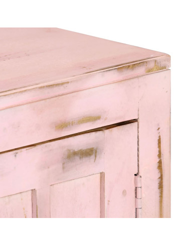 Credenza Rosa Chiaro 110x35x70 cm in Legno Massello di Mango