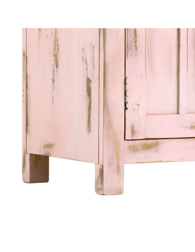 Credenza Rosa Chiaro 110x35x70 cm in Legno Massello di Mango
