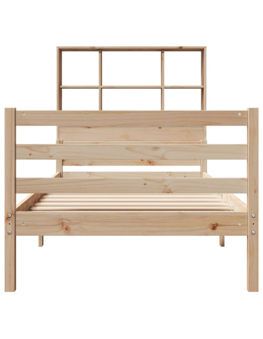 Letto Libreria senza Materasso 90x200 cm Legno Massello Pino
