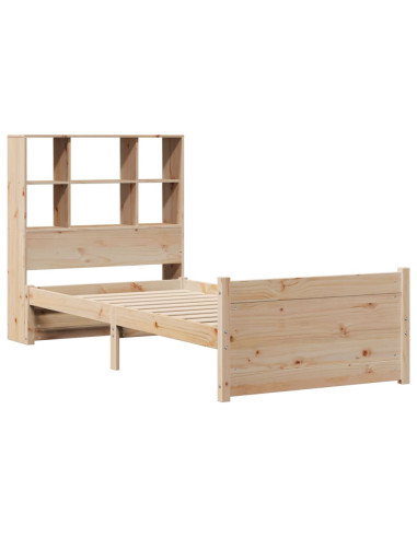 Letto Libreria senza Materasso 90x200 cm Legno Massello Pino