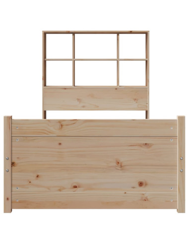 Letto Libreria senza Materasso 90x200 cm Legno Massello Pino