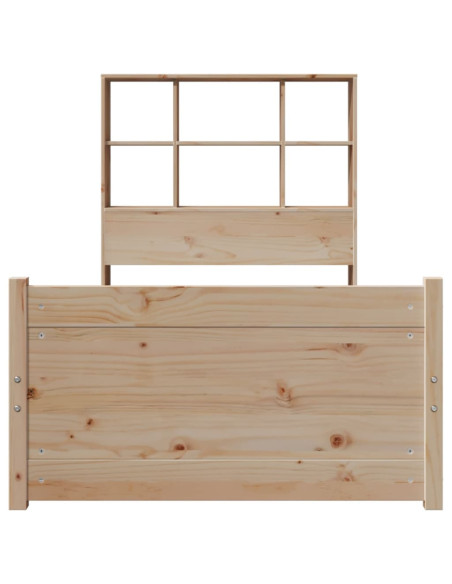 Letto Libreria senza Materasso 90x200 cm Legno Massello Pino