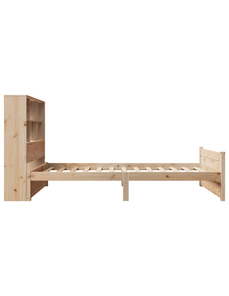 Letto Libreria senza Materasso 90x200 cm Legno Massello Pino