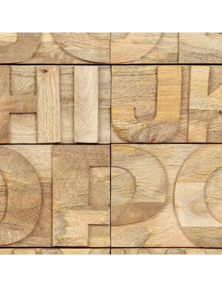 Mobile Alfabeto 6 Cassetti 120x35x79 cm in Legno Massello Mango