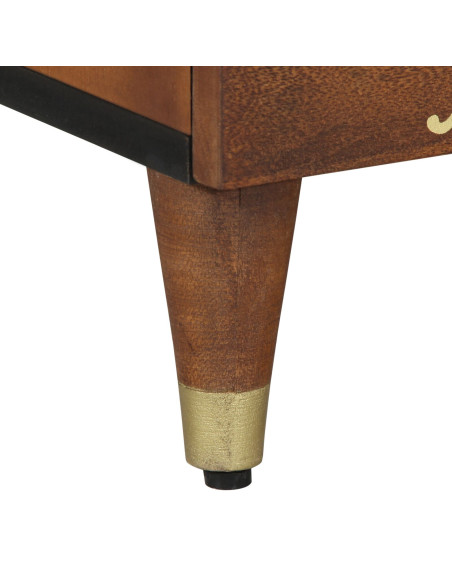 Comodini Marrone miele con dettagli dorati Legno Massello Mediano