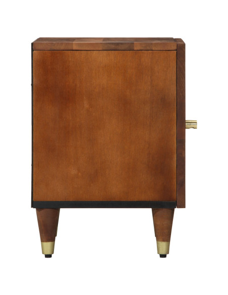 Comodini Marrone miele con dettagli dorati Legno Massello Mediano