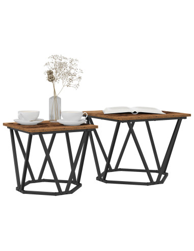 Set tavolini 2 pcs legno di recupero