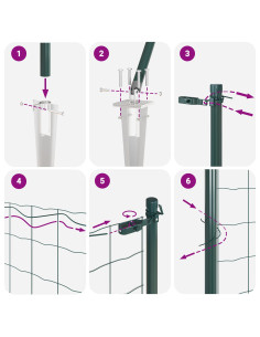 Palo della recinzione Verde 25 x 1 m (rete 12 x 12 mm) Acciaio 2