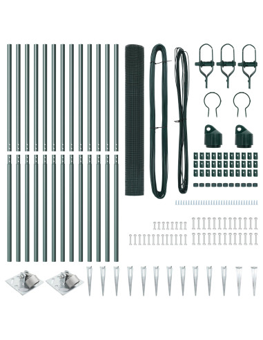 Palo della recinzione Verde 25 x 1,2 m (rete da 12 x 12 mm)