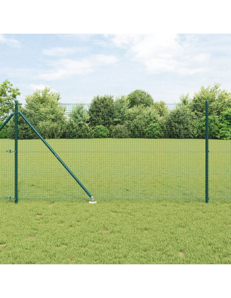Recinzione in Filo Saldato  con 13 Picchetti D'Ancoraggio Verde 1.4x25 m Acciaio