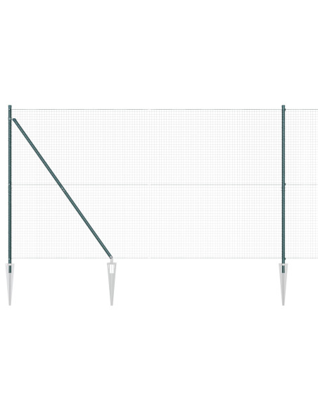 Set di Pali per Recinzione in PVC  Set di 2 Verde PVC 25 x 1,5 m