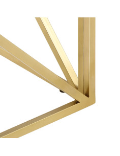 Tavolino Salotto Dorato Acciaio Inossidabile e Vetro Temperato