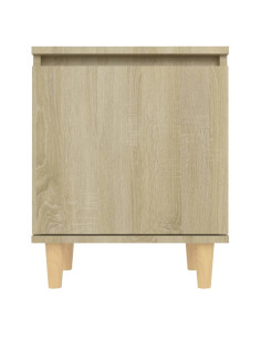 Comodino con Gambe in Legno Massello Rovere Sonoma 40x35x50cm