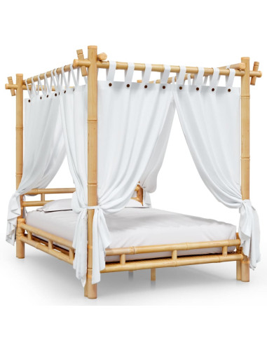 Letto a Baldacchino 140x200 cm in Bambù