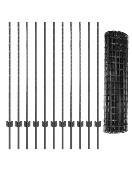Recinzione Euro in Metallo  Set di 2 Grigio Metallo 25 x 1.2 m