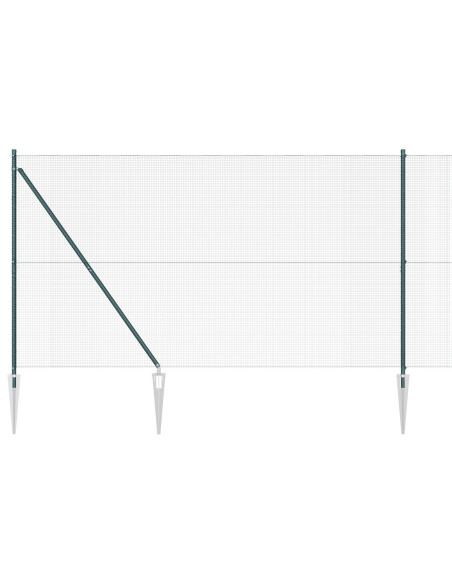 Recinzione in Filo Saldato  con 13 Pali a Spillo Verde 1.5x50 m Acciaio
