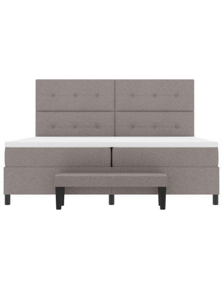 Struttura Letto  con Materasso Set di 2 Grigio Tessuto