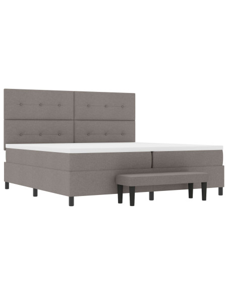 Struttura Letto  con Materasso Set di 2 Grigio Tessuto