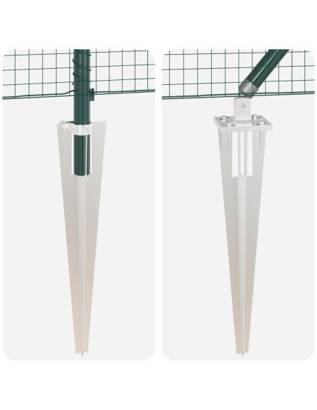 Recinzione in Filo Saldato  con 13 pali a picchetto Verde 1.4x50 m Acciaio