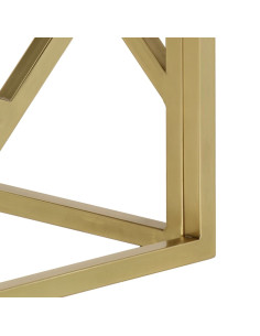 Tavolino Salotto Dorato Acciaio Inossidabile e Vetro Temperato