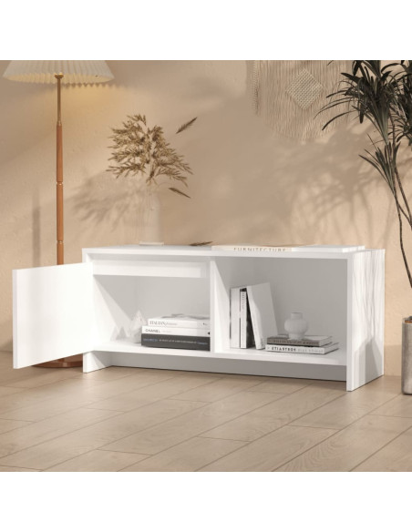 Mobile Porta TV Bianco 90x35x40 cm in Legno Multistrato
