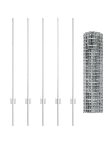 Set di Recinzioni da Giardino  Set di 2 Acciaio Zincato 10 x 1 m