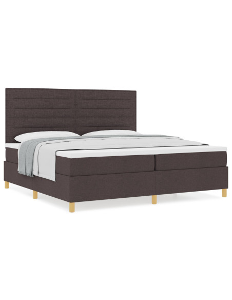 Letto con rete a doghe  marrone scuro 200x200 cm tessuto