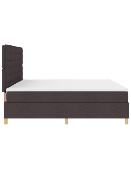 Letto con rete a doghe  marrone scuro 200x200 cm tessuto