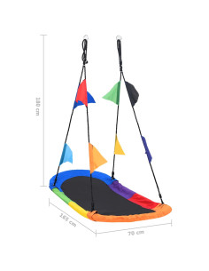 Altalena a Nido con Bandierine 165x70 cm